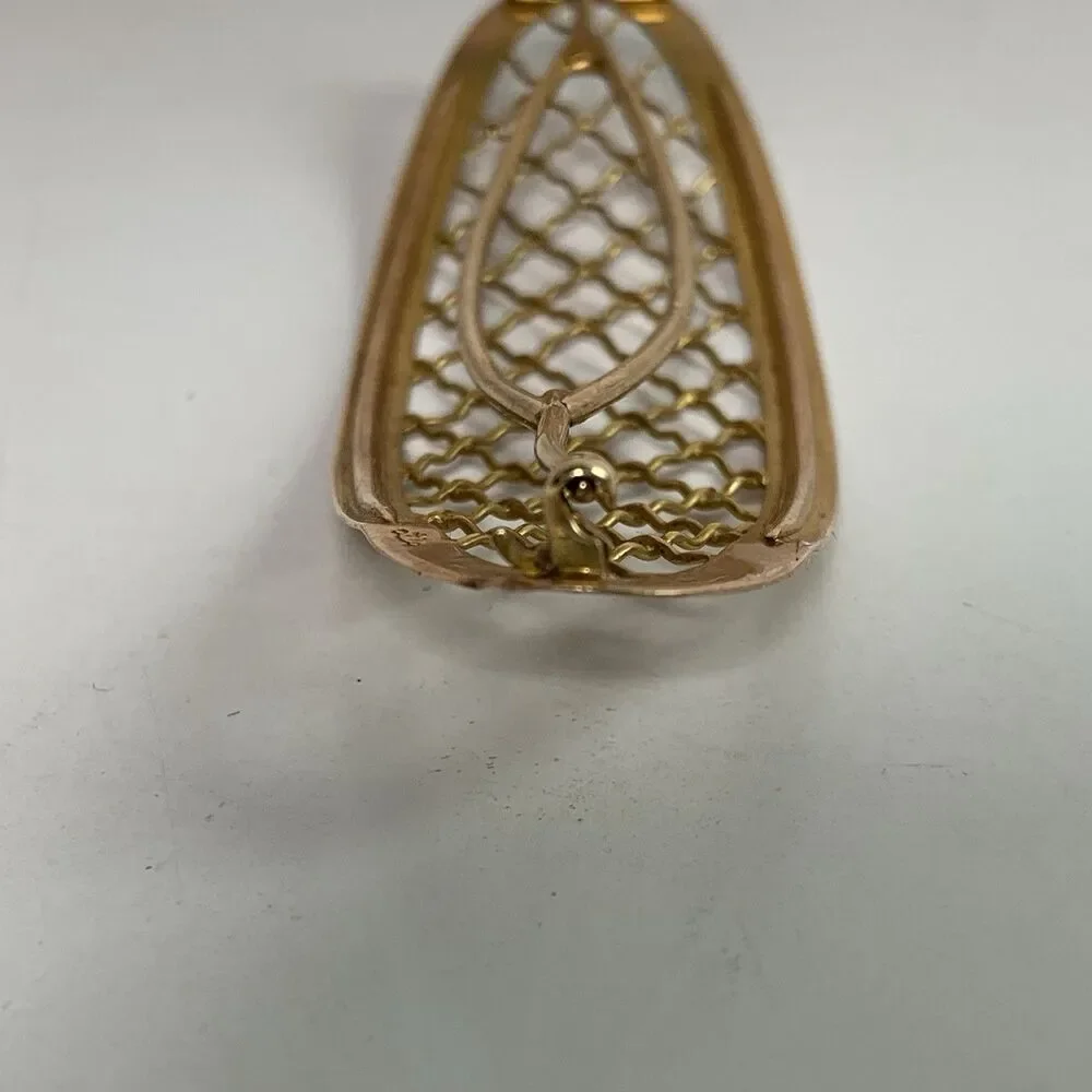 Antique 14k Gold Hair Barrette Victorian Edwardian 13 Grams Ornate Lattice 3.5”